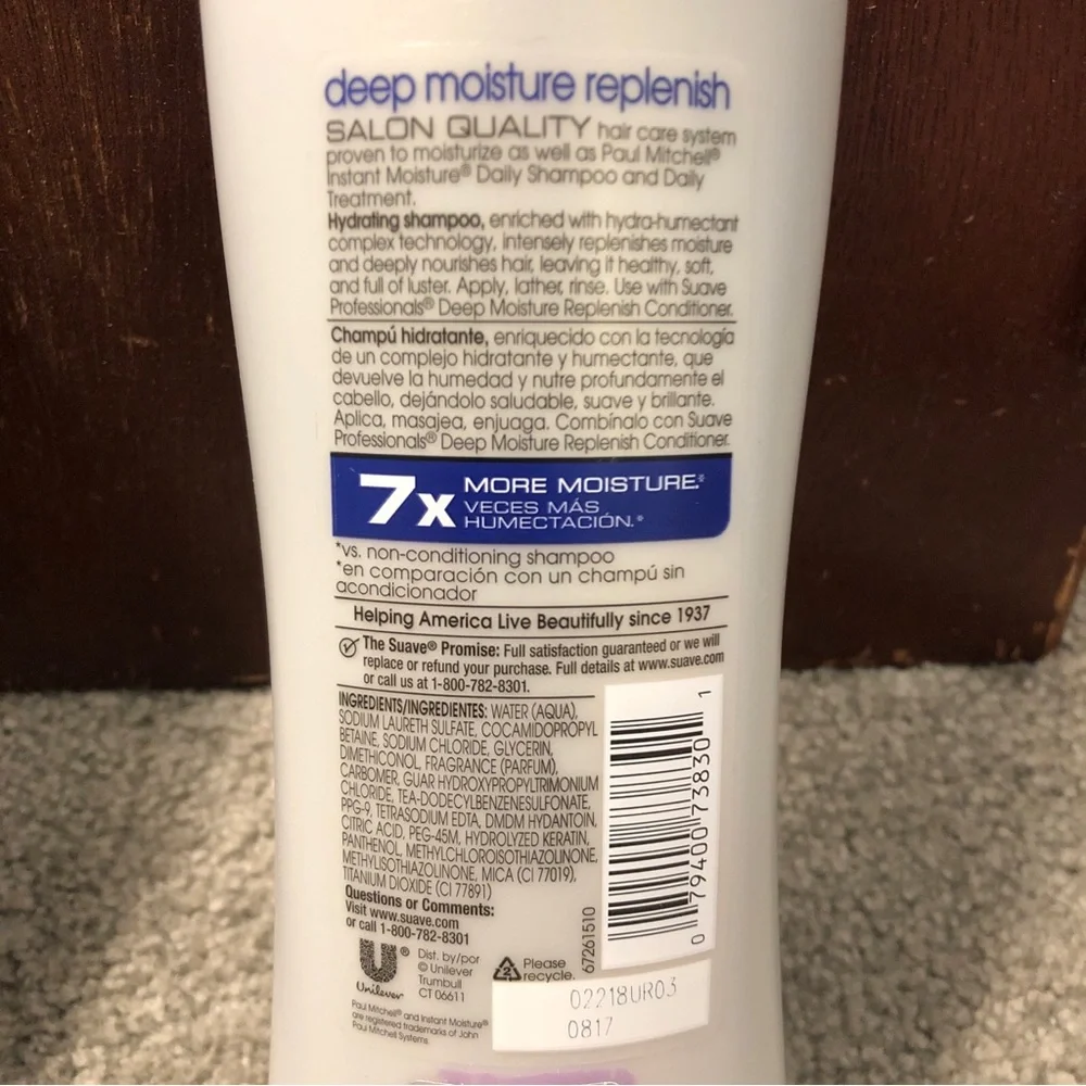 Suave Professionals Deep Moisture Replenish SHAMPOO & CONDITIONER SET, 12.6oz